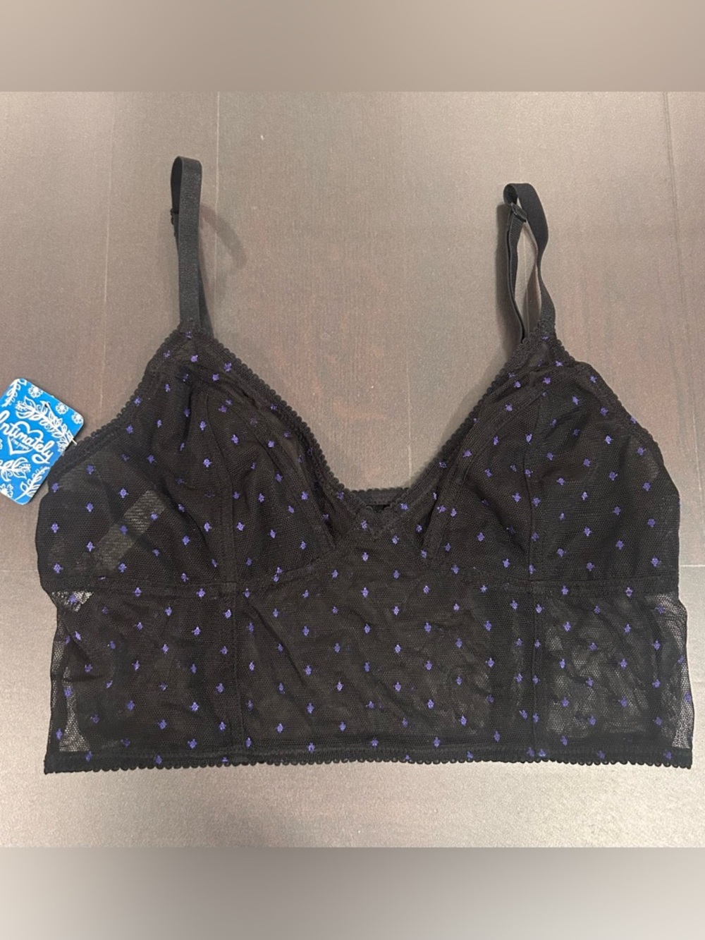 Free People Intimately Black Sheer Bra Size Medium.  NWTs